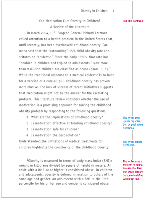 apa format paper sample