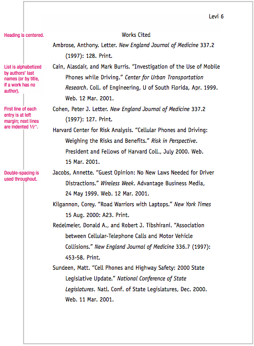 Mla research paper format examples