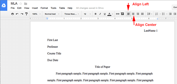 auto mla format google docs