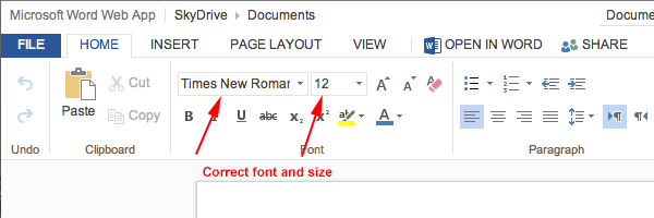 Font size in dissertation